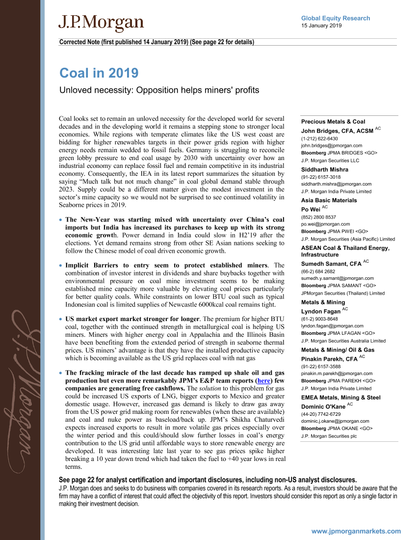 J.P. 摩根-全球-煤炭业-煤炭2019——不受欢迎的必要性：反对有助于矿工的利润-2019.1.15-25页J.P. 摩根-全球-煤炭业-煤炭2019——不受欢迎的必要性：反对有助于矿工的利润-2019.1.15-25页_1.png
